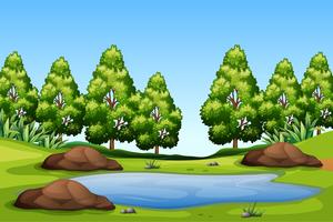 A nature green landscape vector