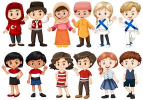 Niños de diferentes países. vector