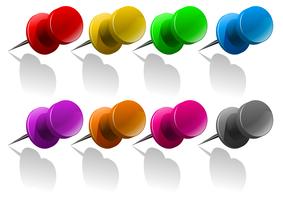 Pins in different colors vector