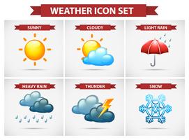 Weather icon set with many weather conditions vector