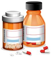 Pills and Capsule on White Background vector