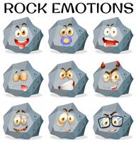 Rock con diferentes expresiones faciales. vector