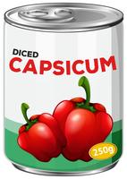 A Can of Diced Capsicum vector