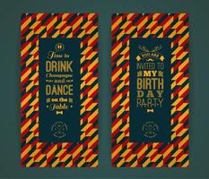 Happy birthday invitation, vintage retro background with geometr vector