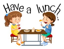 Girls are Having a Lunch vector