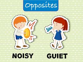 Opposite words for noisy and quiet vector