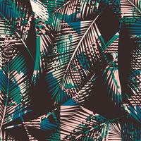 Trendy seamless exotic pattern with palm and animal prins vector