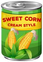 A Can of Sweet Corn Cream Style vector