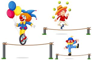 A Set of Circus Show on White Background vector