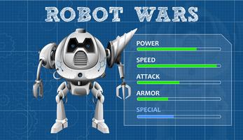 Una plantilla de juego de robot moderno vector