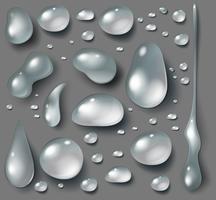 Water drop set on gray background vector