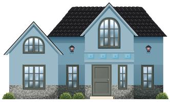 Una gran casa azul vector