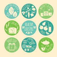 Healthy lifestyle Icons set  vector