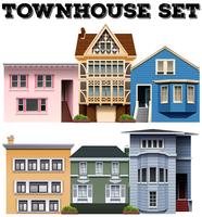 Different design of townhouses vector