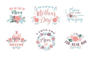 Happy Mothers Day. Vector emblems.