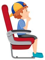 A boy on the airplane seat vector