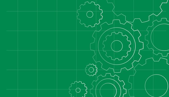 Background design with gears on green