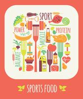Vector illustration of Sports Food. 