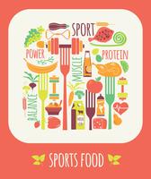 Ilustración de vector de comida deportiva.