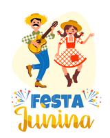 Fiesta latinoamericana, la fiesta de junio de Brasil. Ilustración vectorial vector