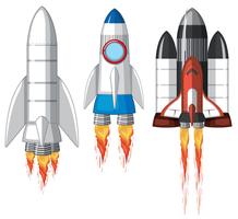 Un conjunto de cohete espacial vector