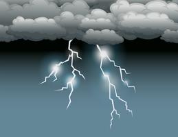 Storm scene with lightning vector