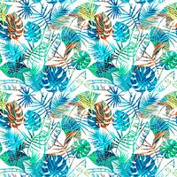 Seamless exotic pattern with tropical leaves. vector