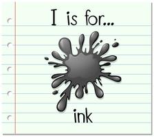 Alphabet  I is for ink vector