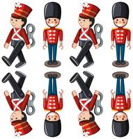 Toy soldiers in different positions vector