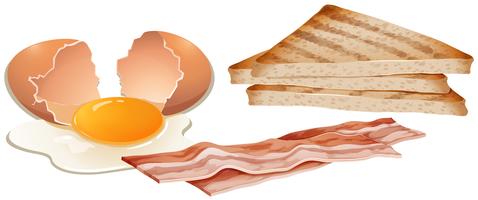 Un conjunto de desayuno sobre fondo blanco vector