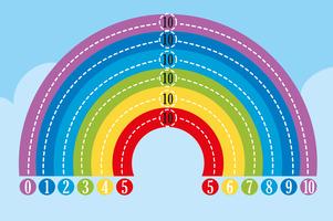 Color diferente del arco iris en el cielo vector