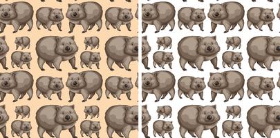 Seamless background design with wombats vector