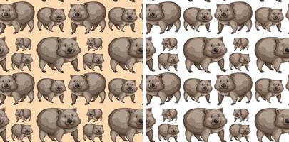 Seamless background design with wombats vector