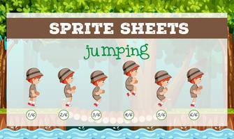 A sprite sheet jumping game template vector