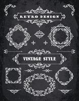 Set of Retro Vintage Badges, Frames, Labels and Borders. vector