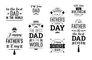 Happy Father s Day Design Collection In Retro Style. vector