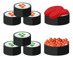 A Set of Japanese Sushi vector