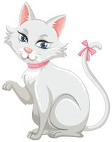 Lindo gato de pelo blanco. vector