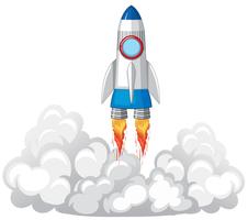 Rocket launch in the clouds vector