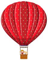 Isolated kids in hot air balloon vector