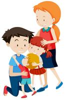 Parent and children on white background vector