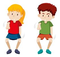 Two children dancing white background vector