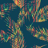 Seamless exotic pattern with palm leaves. vector