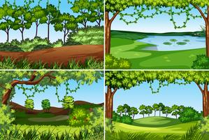 Set of nature background vector