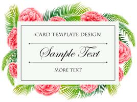 Card template with pink flowers vector