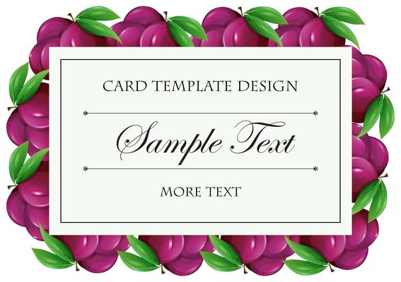 Card template with plum fruit