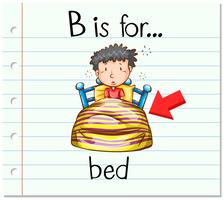 Flashcard letter B is for bed vector