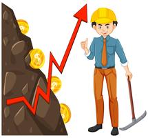 Worker with Coin Mining vector