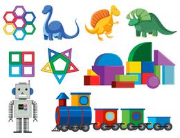 Un conjunto de coloridos juguetes para bebés vector