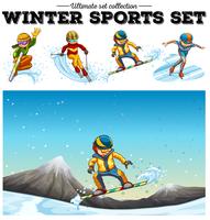 People playing winter sports vector